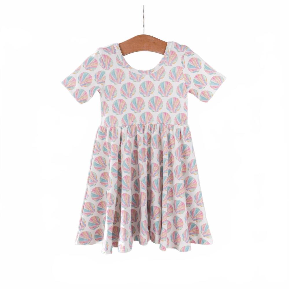 NEW NOLA TAWK kids' organic cotton dress in shell yeah